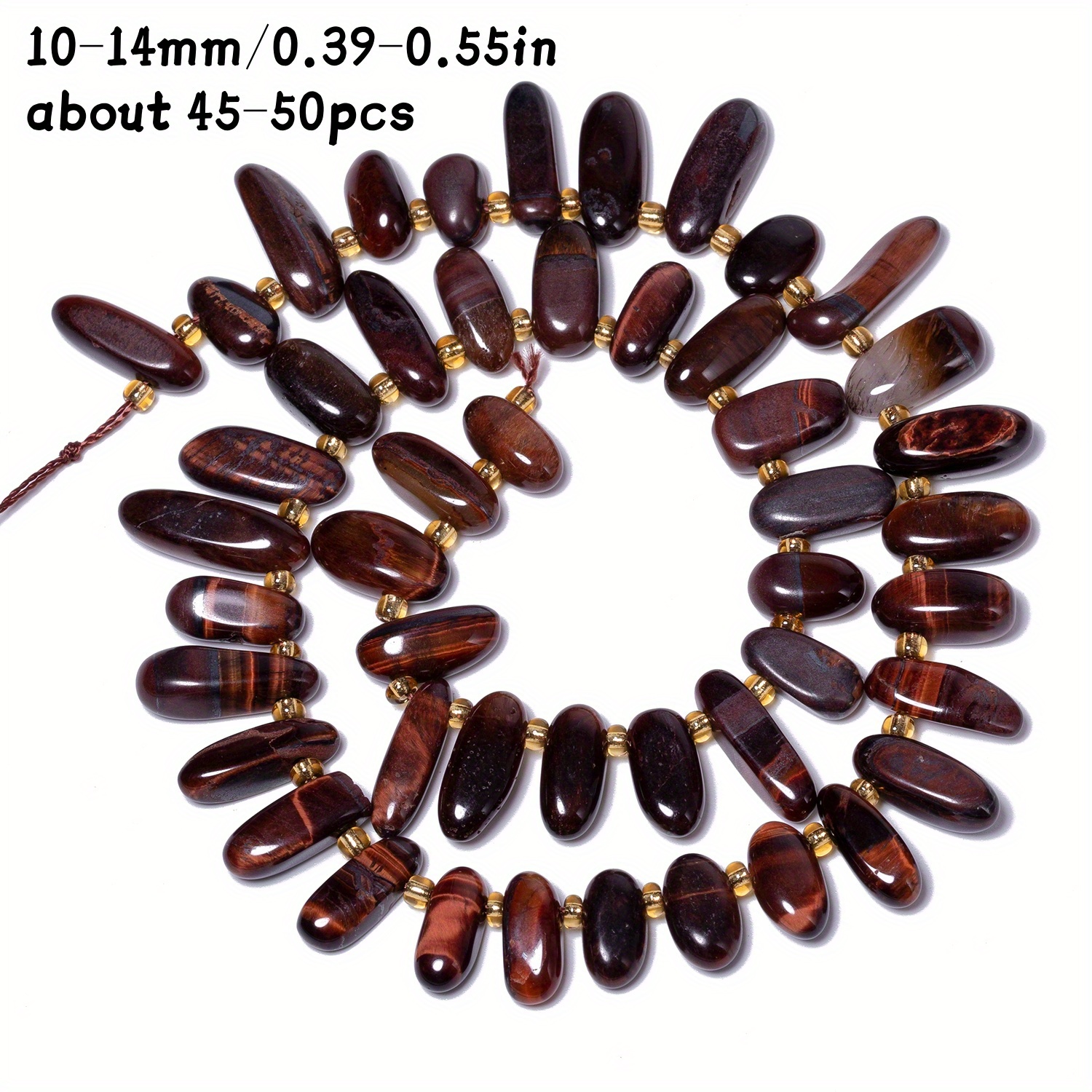 Irregular Long Tooth Gravel Red Brown Tiger Eye Beads